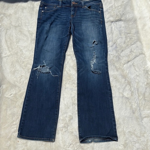 American Eagle Bootcut Stretch Jeans | Size 10 | Distressed Mid Rise Denim - Picture 2 of 11